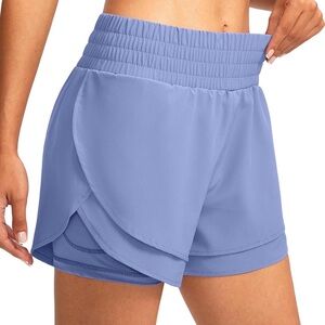 Apana Womens Shorts Activewear Blue Stretch Waist Lining Logo Size XS